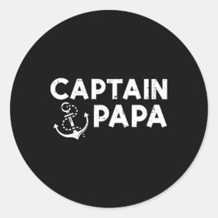 Sticker Rond Capitaine Papa Bateau Propriétaire Famille Fête de