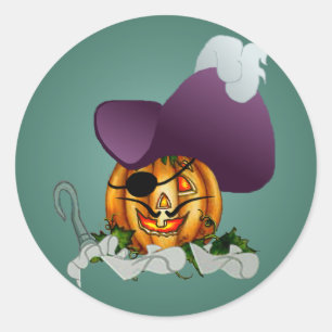 Sticker Rond CAPITAINE PUMPKIN HOOK par SHARON SHARPE