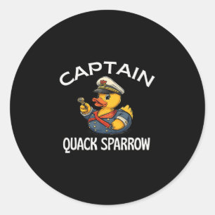 Sticker Rond Capitaine Quack Sparrow Croisière Canards Garder C