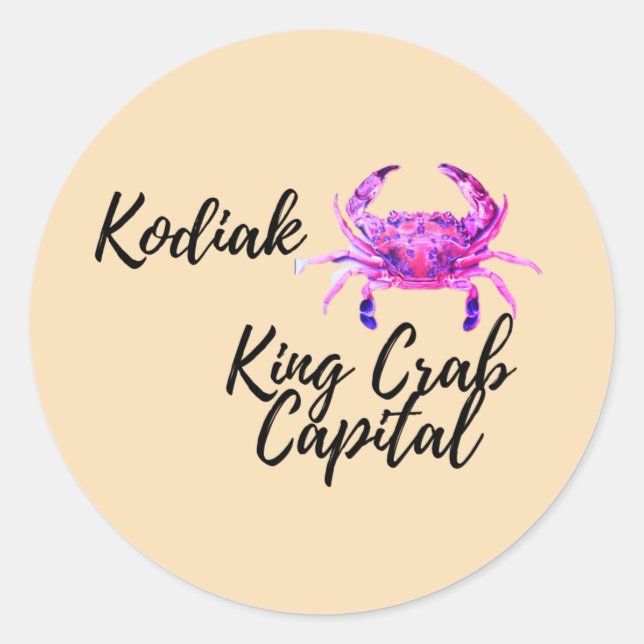 Sticker Rond Capitale du crabe de Kodiak (Devant)