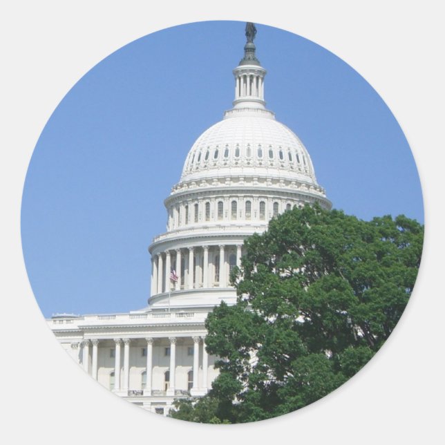 Sticker Rond Capitol Building à Washington DC (Devant)
