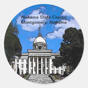 Sticker Rond Capitole de l'État de l'Alabama à Montgomery (dess