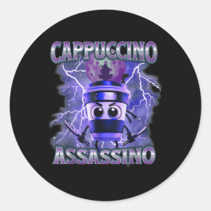 Sticker Rond Cappuccino Ino Amateurs de café Italien Brainrot m
