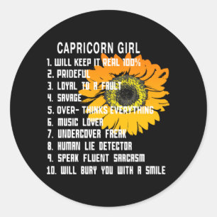Sticker Rond Capricorn fille