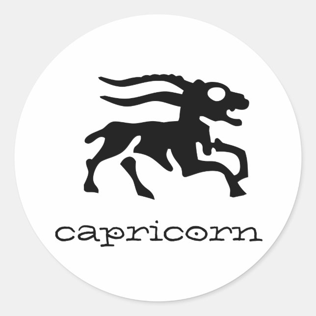 Sticker Rond Capricorne en noir (Devant)
