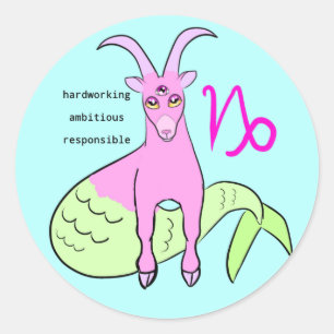 Sticker Rond Capricorne sur la mer