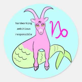 Sticker Rond Capricorne sur la mer