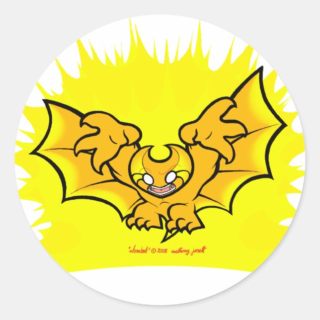 Sticker Rond capteur atombat noir (Devant)