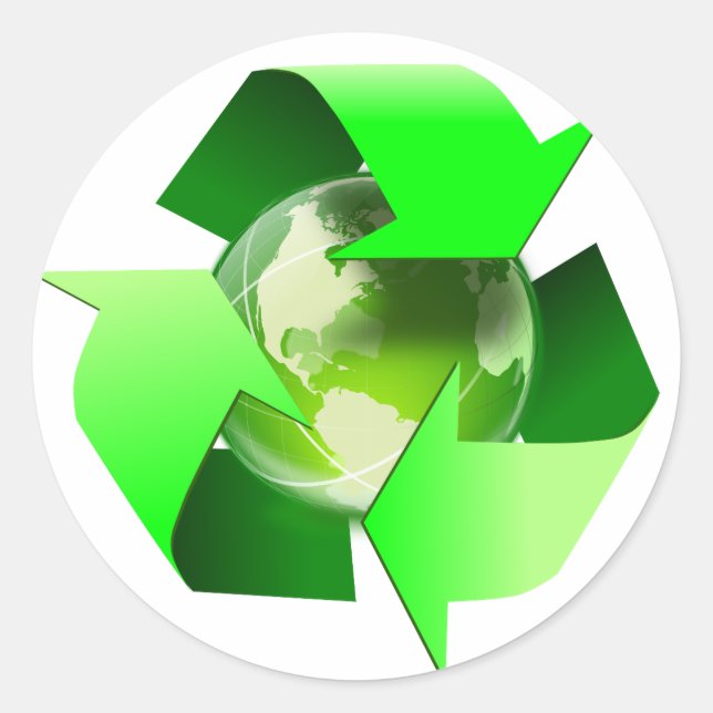 Sticker Rond Capteur de Jour des terres de recyclage (Devant)