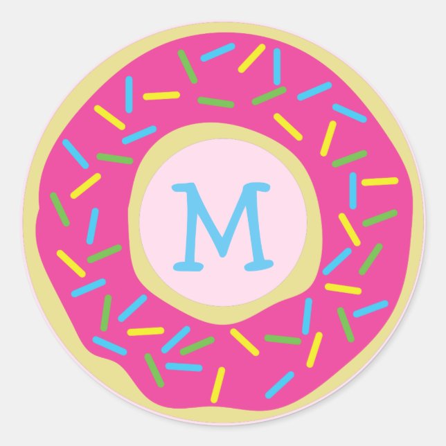 Sticker Rond Caputs mignon Enveloppe Monogramme pour enfant Sti (Devant)