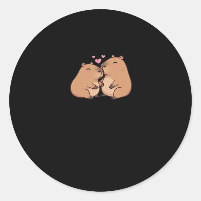 Sticker Rond Capy Better Together Cute Animal Design  (Devant)