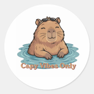 Sticker Rond Capy Vibes uniquement