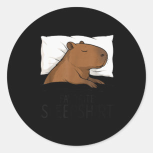 Sticker Rond Capybara Chemise de nuit préférée Sleeng Pyjamas G