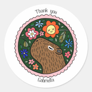 Sticker Rond Capybara Custom Party Favoriser la messagerie pers