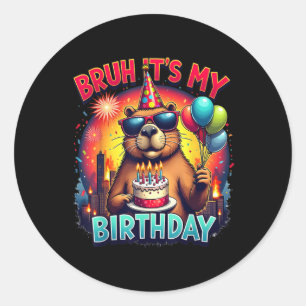 Sticker Rond Capybara Kaiju fête d'anniversaire Japon Monster C