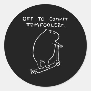 Sticker Rond Capybara Partir Pour Faire Des Bêtises