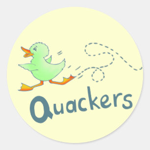Sticker Rond Caquettes amusantes collier de canard vert fou