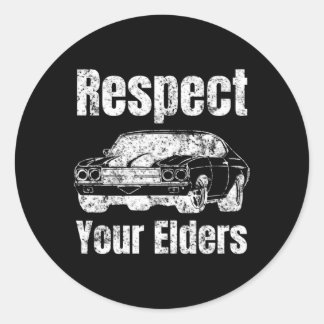 Sticker Rond Car Guy Respectez Vos Aînés Musculation Voiture