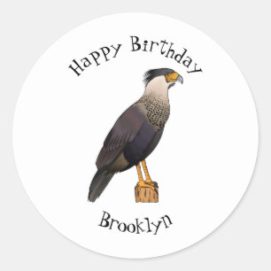 Sticker Rond Caracara en berceau dessin animé