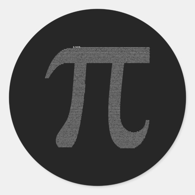 Sticker Rond Caractère Pi Avec 10 (Devant)