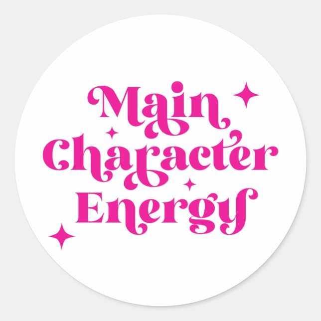 Sticker Rond Caractère principal Énergie rose (Devant)