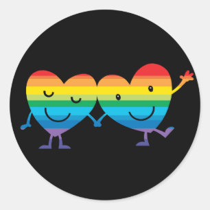 Sticker Rond Caractères de coeur