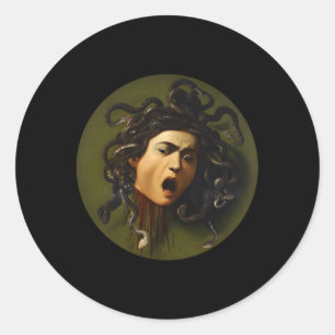 Sticker Rond Caravaggio de Medusa