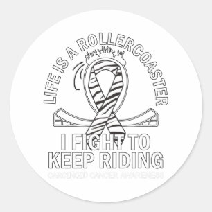Sticker Rond Carcinoïde cancer sensibilisation zèbre imprimé