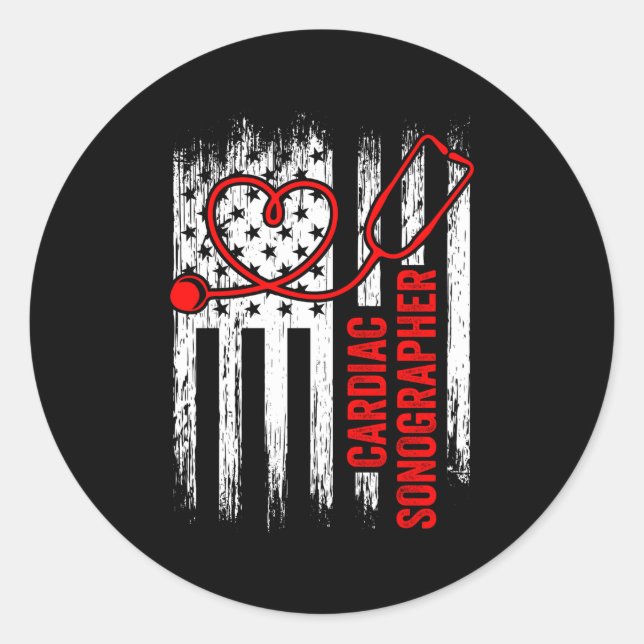 Sticker Rond Cardiac Sonographe Echo Tech Rdcs (Devant)
