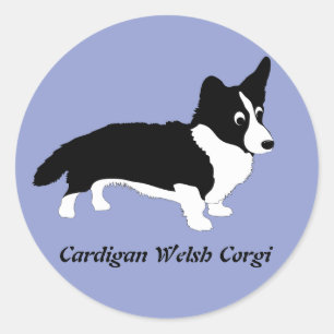 Sticker Rond Cardigan Welsh Corgi