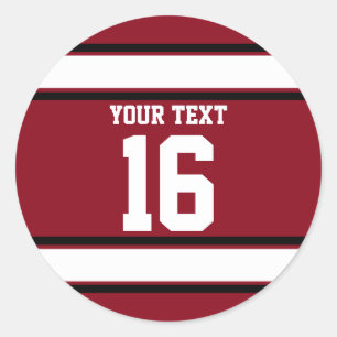 Sticker Rond Cardinal personnalisées Stripes sportives rouges e