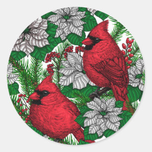Sticker Rond Cardinaux 2