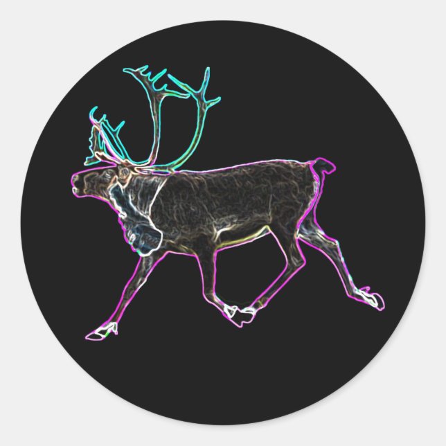 Sticker Rond Caribou électrique (Devant)