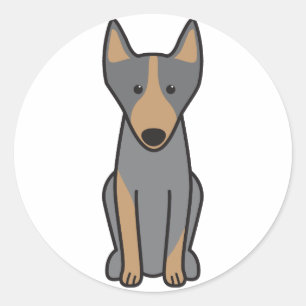 Sticker Rond Caricature australienne Kelpie Dog