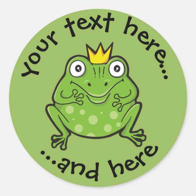 Sticker Rond Caricature de grenouille (Devant)