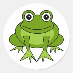 Sticker Rond Caricature de la Grenouille - Prince en formation