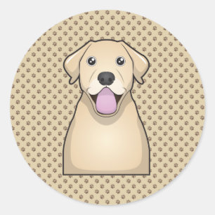 Sticker Rond Caricature de l'unité de récupération du Labrador 