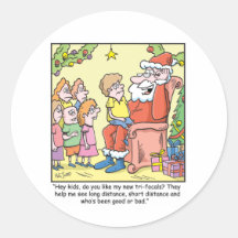 Caricature de Noël à propos de Santas Nouvelles lu