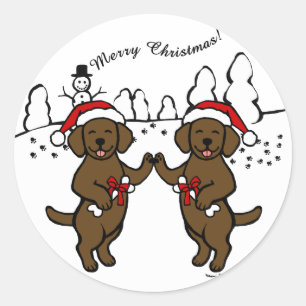 Sticker Rond Caricature de Noël au chocolat