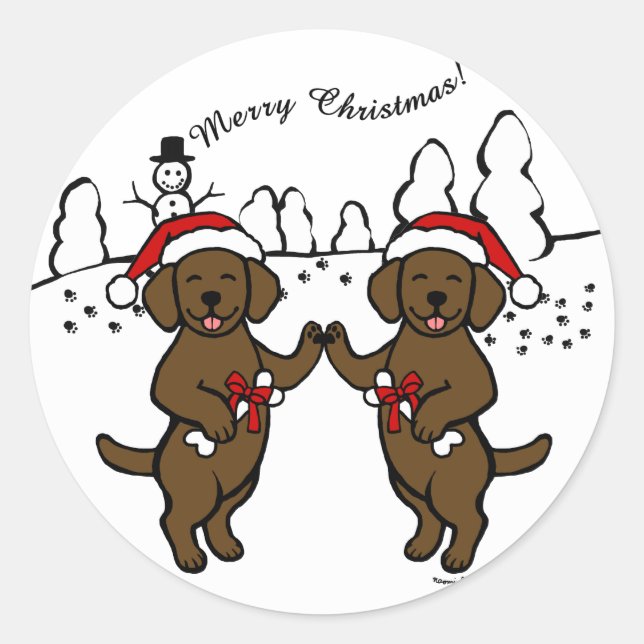 Sticker Rond Caricature de Noël au chocolat (Devant)