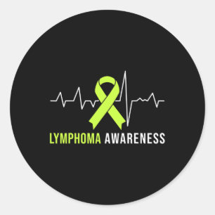 Sticker Rond Caricature de sensibilisation au lymphome