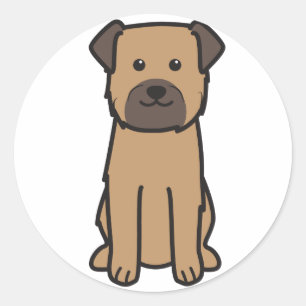 Sticker Rond Caricature pour chien de Terrier frontalier