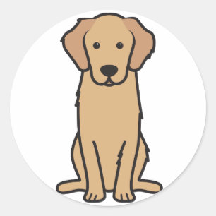 Sticker Rond Caricature pour chien d'or