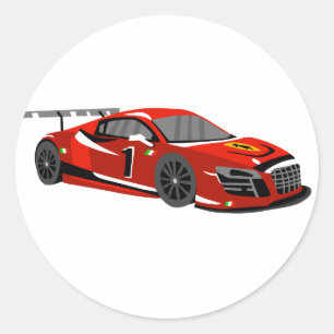 Sticker Rond Caricature pour voiture rapide  Course extrême Ch