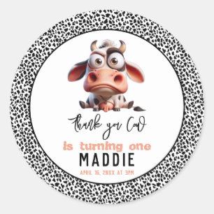 Sticker Rond Caricatures de la vache sainte Je suis une vilaine