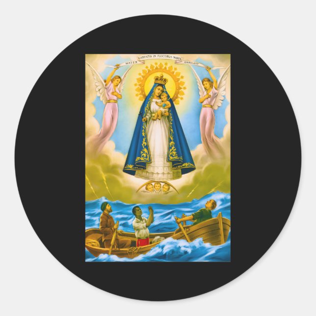 Sticker Rond Caridad Del Cobre Cuba Santeria Oshun (Devant)