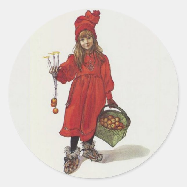 Sticker Rond Carl Larsson, Brita som Iduna (Devant)