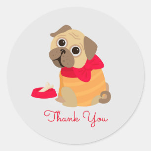 Sticker Rond Carlin Amour adorable carlin merci