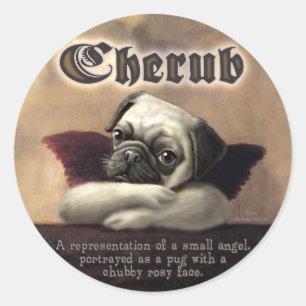 Sticker Rond Carlin angélique Cherub cadeaux