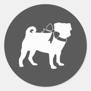Sticker Rond Carlin Chien Baby shower Thème Chien Chiot Neutre 